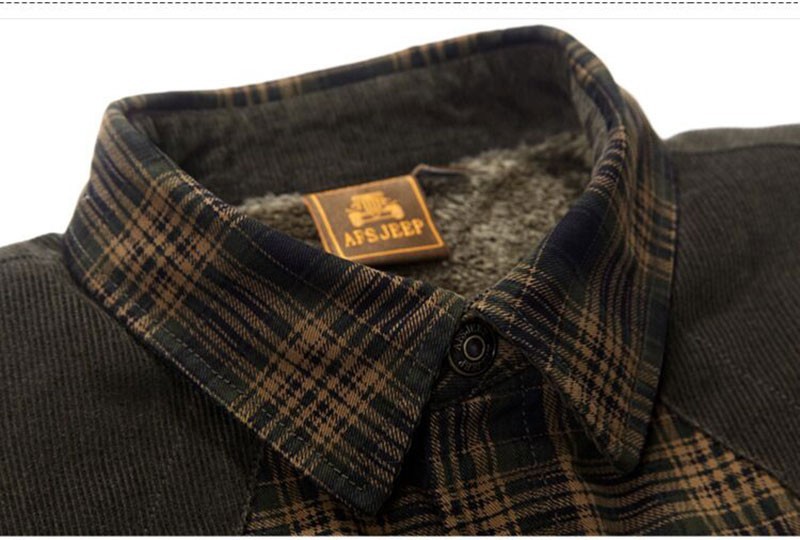 2015 New Winter Men\'s Slim Fit Warm Shirt Cotton Plus Size Thicken Fleece Dress Shirt Men\'s Casual Plaid Long-Sleeve Shirt M~3XL (14)