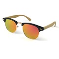 Free Shipping 4Colors Classical Half PC Frame with Bamboo Temple Eyewear and Polarized REVO Lens Spring