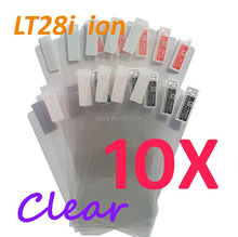 10pcs Ultra Clear screen protector anti glare phone bags cases protective film For SONY LT28i Xperia