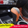 KUST Anti slip Genuine Leather Gear Head Cover For Hyundai For Tucson 2015 Interior Accessories Gear