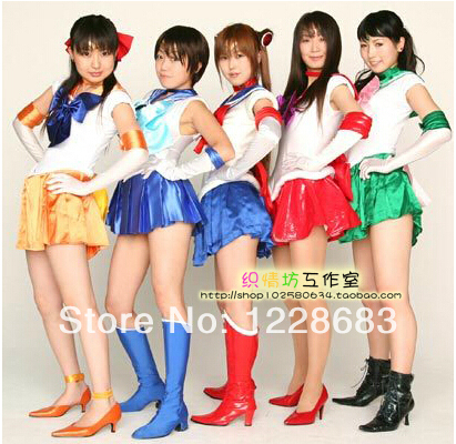 Free Shipping 8 Styles Women's Cartoon Dress Anime Japanese School Uniform Navy Sailor Moon Cosplay Costume