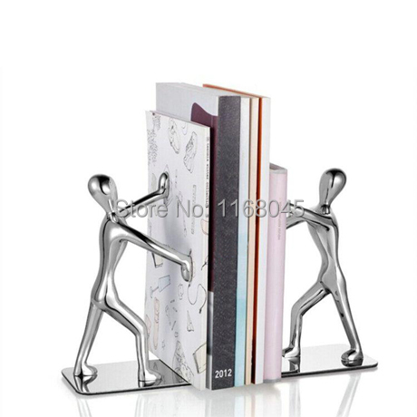 Stainless humanoid creative Bookstand European Book clip kung fu bookshelf book by book Decoration bookend
