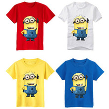 Hot cartoon anime figure despicable me minions clothes minion costume children s clothing children t shirts