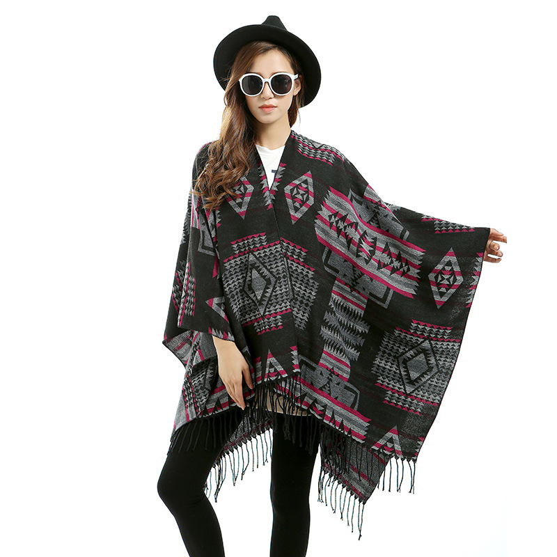 2016 Women Plaid font b Tartan b font Scarf Fall Winter New Tassels Button Down Faux