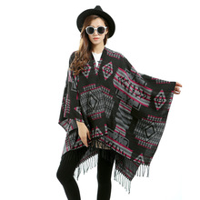 2016 Women Plaid font b Tartan b font Scarf Fall Winter New Tassels Button Down Faux