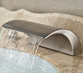 Luxury Waterfall Brushed Nickel Bathroom Faucet Spout Deck Mount Basin Replace Spout Faucet Accessory