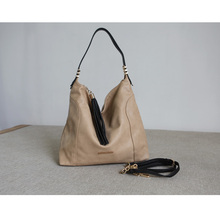 England Fashion Casual Totes Beige Handbag with Tassel