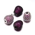 12x10mm Oval Environmental Brass Micro Pave Cubic Zirconia CZ Rhinestone Blink Bead Lead Free Nickel Free