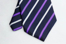 NT0135 Navy Purple Stripe Smooth Man s Wedding Business Luxury Tie Jacquard Woven Classic Silk Polyester