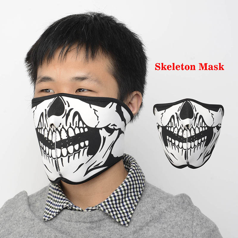 Multifunction Cosplay Bike Skeleton Mask Costume Halloween CS Mask Cycling Motorcycle Paintball Half Face Mask Winter Face Mask (1)