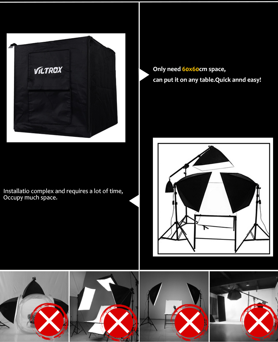 viltrox 60 60cm led fotograf studyosu softbox cekim isigi cadiri yumusak kutu tasinabilir canta ac adaptoru taki oyuncaklar soft box photo studio softboxlight tent aliexpress