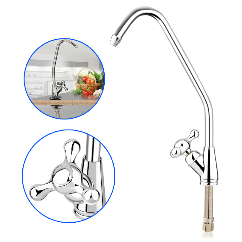 New Reverse Osmosis Water Filter Sink Faucet Tap Brushed Nickel Spray Tap Mixer Swivel Faucet Trigeminal taps Water Purifier