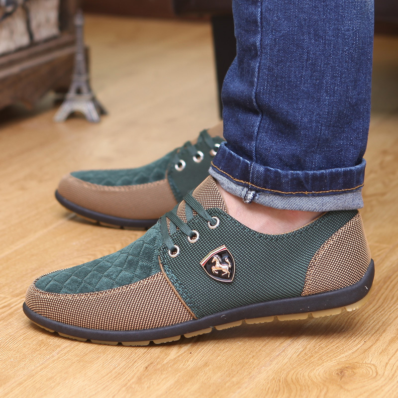 2016 Spring Brand Men Shoes Casual Lace up Canvas Men Flat Shoes Low Breathable Suede Classic