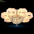 Modern Minimalism Plum Flower Design Acrylic Lustre De K9 Crystal Led Chandelier Novelty 3Color Dimmable PMMA