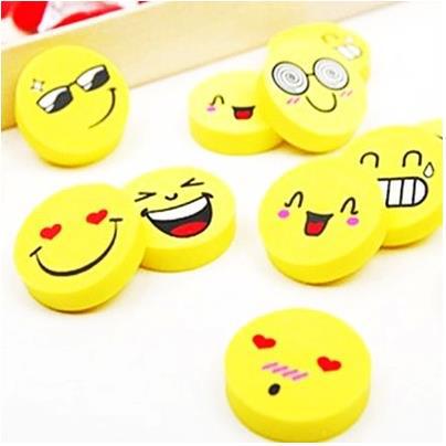 Smile Face Pencil Rubber Eraser for Kid/Funny Cute Stationery Novelty Eraser/School Office Accessories Supplier 48pcs/lot ARC725