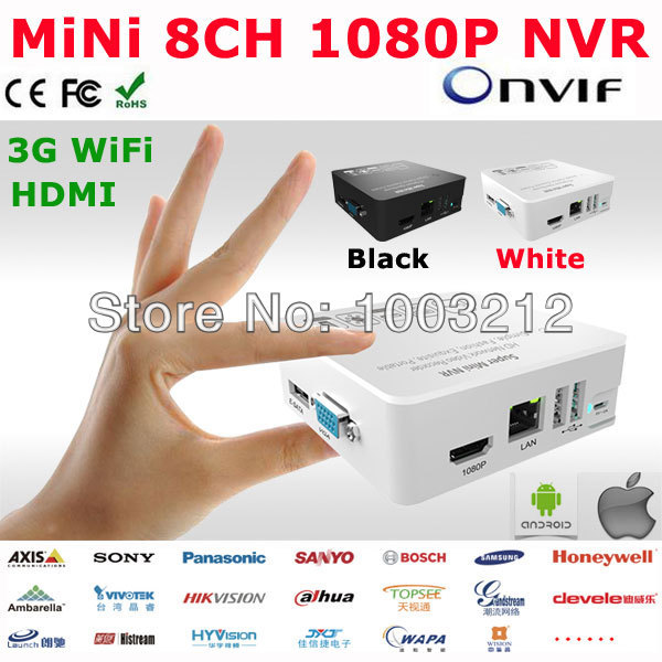 Mini 8CH 1080P Full HD HDMI NVR 1080P/960P/720P IP camera video recorder NVR Onvif VGA E-SATA Support USB 3G Wifi