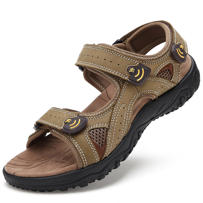 sandal 2015 men sandals summer style slippers genuine leather sandals ...