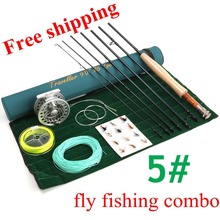Fast Action Carbon Fiber Fly Fishing Rod 9FT 5WT 7PCS ALC 5/6WT Fly Reel WF 5F Fishing Line Fishing Accessory Fly Fishing Combo