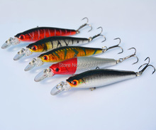 Super Price fishing tackle  3D eyes Minnow fishing lure 5pcs/lot fishing bait Free shipping 8.5cm 8g