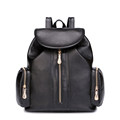 Women 2016 New Litchi Stria Leather Fashion Backpack Concise Drawstring Flap Designer Casual Daypack Lady Casual