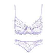 Wholesales or Retail Lady’s Sexy Lace Sheer Embroidered underwire Bra Set / Bra & Panties / 32 34 36 38 A B C D cup