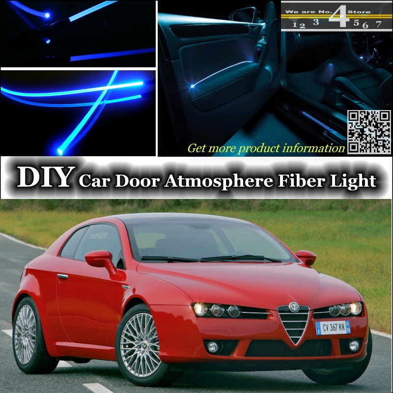 interior Ambient Light Tuning Atmosphere Fiber Optic Band Lights For Alfa Romeo Brera Spider AR Door Panel illumination Refit