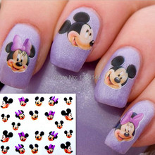 Cartoon Mickey Minnie Nail Beauty Art Sticker Decal Gel makeup nail tools adesivo de unha cheap