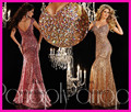 Luxury Evening Dresses Gold Red Sequins Colorful Crystal Mermaid Floor Length Designer Women Pageant Gowns LW165