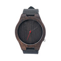 New Design Men s Wood Wristwatch Sandalwood Quartz Watch with Soft Black Leather Strap Japan Movement