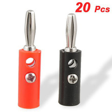 Hot New 20Pcs Practical Plastic Silver Plated Connector Audio Banana Speaker Plug