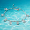 Girls leg bracelet retail hot sale fashion brand silver anklet jewelry