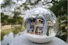 Miniature Kit Glass Cover Doll house Voice control Light turn on/off