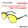 2015 Aluminum Magnesium Men Polarized Driving Sunglasses Yellow Lens Night Vision Driving Glasses Polaroid Goggles Reduce
