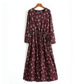 high quality Large size women s autumn and winter Girls long sleeved cotton retro floral dress