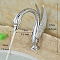 Swan Style Deck Mount Basin Faucet Spout Chrome Brass Bathtub Sink Spout Faucet Accessories WH02