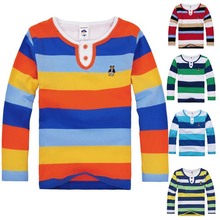 Colorful !! Little & Big Kids Clothes Boys Autumn Cotton Long Sleeve T Shirt 2 3 4 6 8 10 12 Years