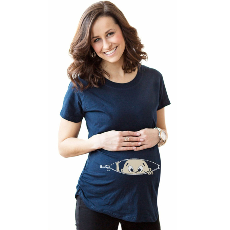 Беременным футболка беременность футболки милый ребенок печатные беременных женщин