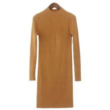 High Quality Chompas Mujer 2016 Autumn Fashion Long Knitted Dress Turtleneck Sweater Women Pullovers Sweaters mujer Largos