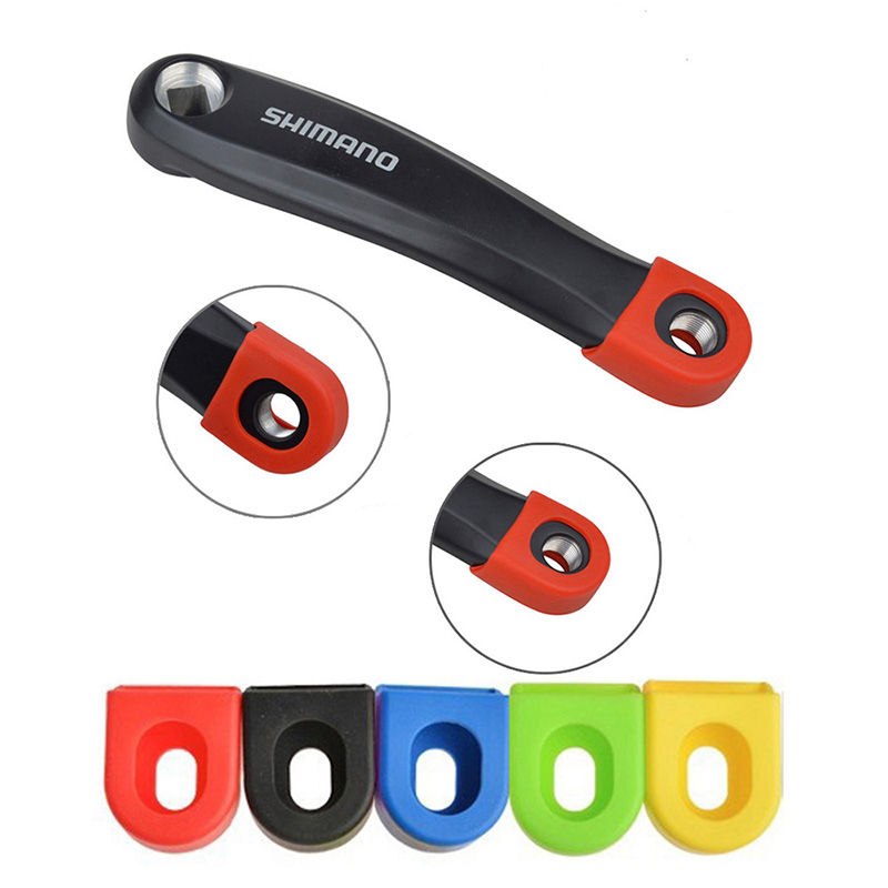 Bike Crankset Crank Protective Sleeve Rubber Cover Parts for Mountain Bikes Road Bicycle Cycling Bicycle Parts