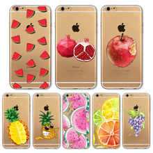 Для Iphone 6 6 s новый вкусный арбуз вишня ананас тпу мягкая телефон назад чехол фрукты чехол