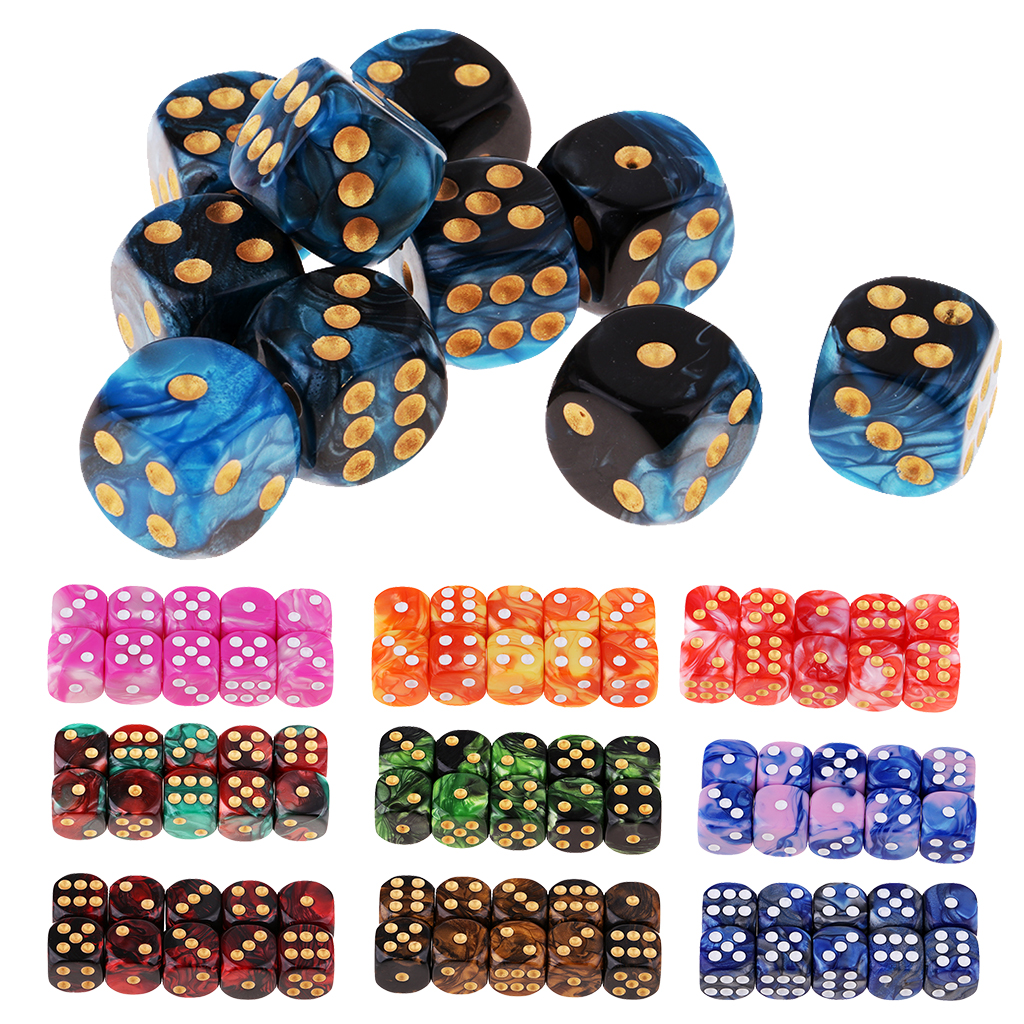 10x wood dice 12mm kid toys game 6 sided dice number or point BHCA 