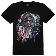 Mens 3D Print Shirts Animal Skull Tiger Wolfs Crew Neck Top Tee T Shirt Summer Style