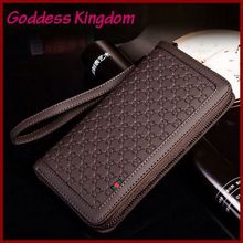 2015 new men’s luxury leather business bag Clutch Scottish tartan stylish and elegant wallet C1030
