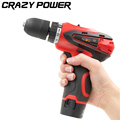 CRAZY POWER 12V Electric Drill Cordless Screwdriver Rechargeable Battery Electric Screwdriver Parafusadeira Furadeira Tool