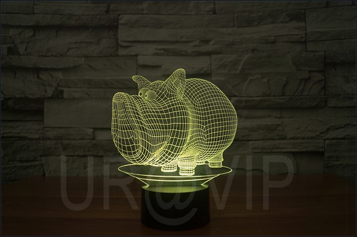 3D illusion pig shape night lamp jc-2866 (4)