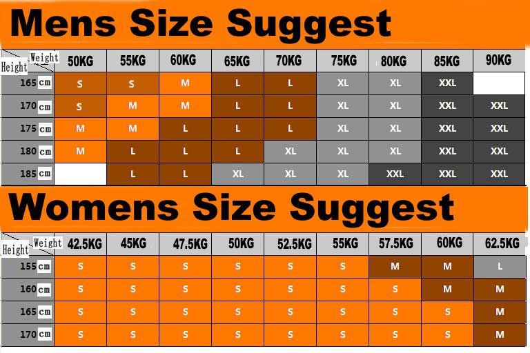 T-shirt size for men and women