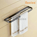 Beelee BL7702B Copper Black Towel Rack Single Pole Towel Rack Bathroom Towel Hanging Bathroom Accessories Double