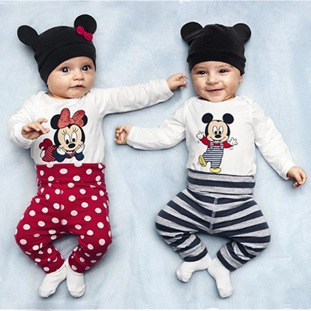 Детские Комбинезон Осень Микки Минни Мультфильм Baby Girl Одежда Для Новорожденных Новорожденный Мальчик Custume Комбинезоны Комплект Одежды Ребенка Комбинезон