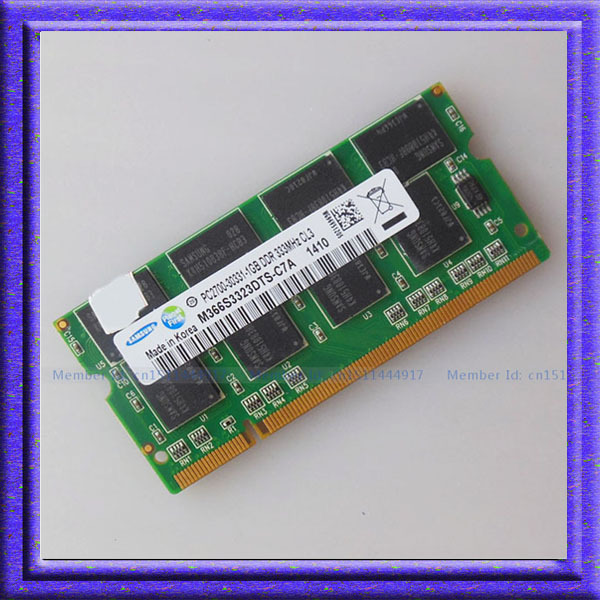 Samsung 1GB PC2700 DDR333 333Mhz 1gb pc2700 ddr333 MHZ ram 200pin DDR1 Sodimm Laptop Memory RAM Notebook Free Shipping