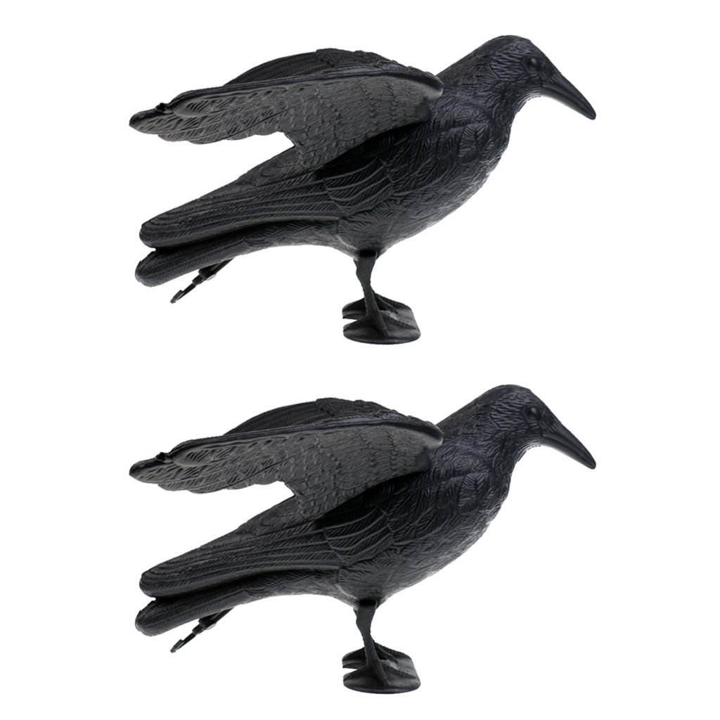 Realistic Full Body Crow Raven Hunting ShootGarden Decoy Scarer Greenhand 